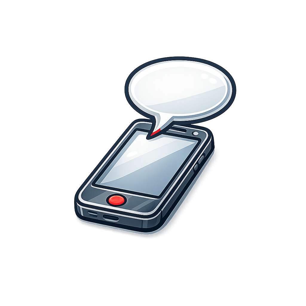 Illustration: Smartphone mit Sprechblase